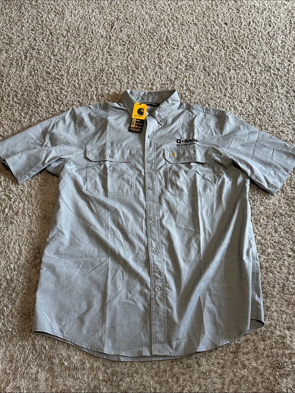 Carhartt Short Sleeve Light Gray Carhartt Force Work Shirt Relaxed Fit